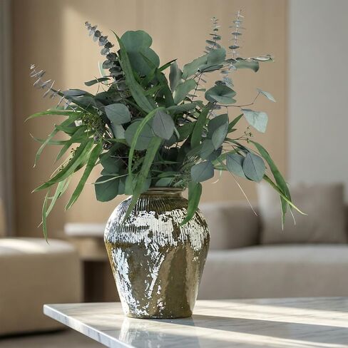 16PCS Real Dried Eucalyptus Stems, Mixed Silver Dollar & Seeded Eucalyptus Leaves, Preserved Natural Greenery for Vase, Wedding Bouquet, Floral Arrangement, Home Decor in Saudi Arabia