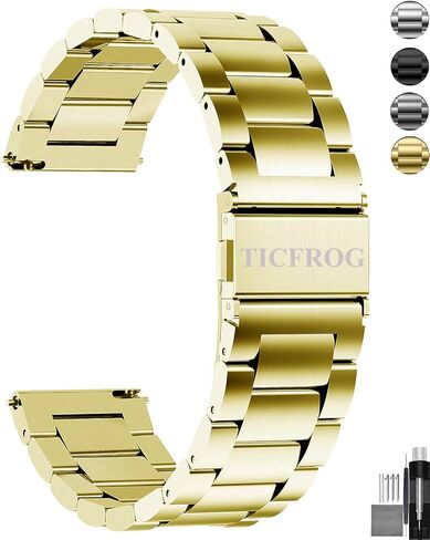 Quick Release Stainless Steel Watch bands 18mm 20mm 22mm 24mm Universal Metal Replacement Watch Straps Compatible with Samsung Galaxy/Garmin Watch for Men Women in Saudi Arabia