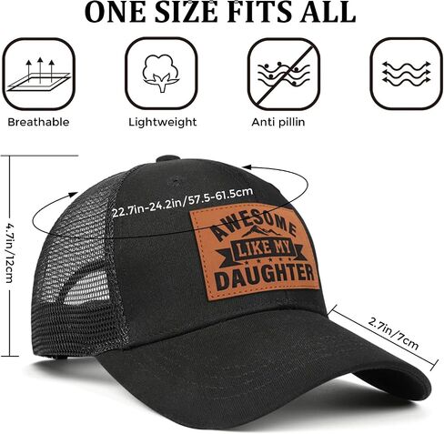 Awesome Like My Daughter Trucker Hat, Fathers Day Birthday Gifts for Dad Husband from Daughter Son in Kuwait