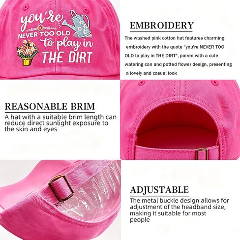 Gardening Hat for Women - Adjustable Cotton Garden Hat, Retirement Gifts for Mom Grandma, Gardening Essentials in Saudi Arabia