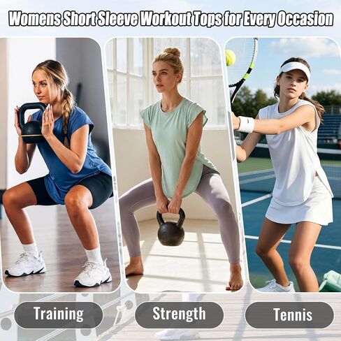4 Pack Women's Workout Shirts UPF 50+ Sun Protection Quick Dry Athletic Tops Breathable Short Sleeve Crew Neck Split Hem Loose Fit Running Gym Yoga Tee Casual Active Wear-XL Multicolor in Saudi Arabia