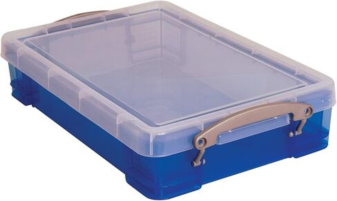 Really Useful Box 4 Liter Plastic Storage File Box Container with Snap Lid and Clip Lock Handles for Office Organization and Storage, Clear (10 Pack) in Saudi Arabia