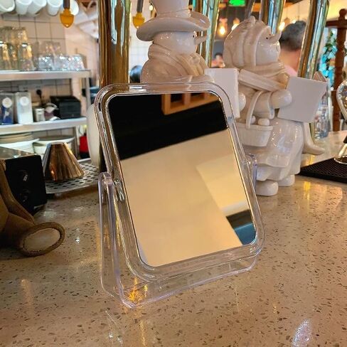 Vanity Mirror Make up Mirrors on Stand Double Sided Desk Makeup Tabletop Mirror, Travel Portable Folding Table Mirror with Stand Bathroom for Dressing in Saudi Arabia
