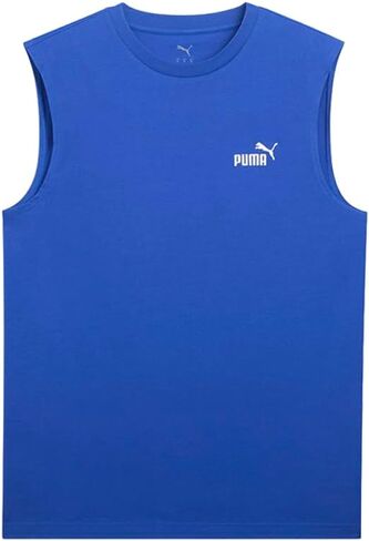 قميص PUMA Mens Essentials No.1 Logo برقبة دائرية بدون أكمام كاجوال - أزرق in Kuwait
