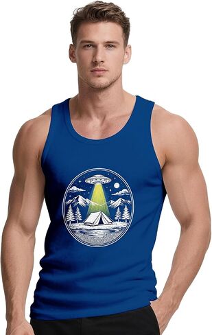 Rave Tank Tops for Men, Beach Graphic Patriotic Summer Sleeveless Shirts, S-3XL in Saudi Arabia