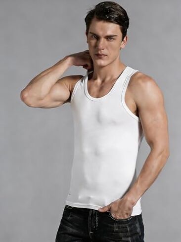 Mens Casual Tank Tops Fashion Sleeveless Shirt Breathable Tank Shirts Spring Summer Muscle Tee in Kuwait