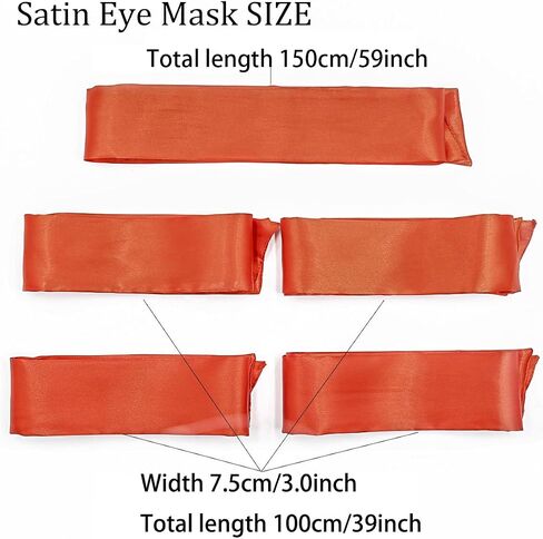 Satin Eye Mask Comfortable Blindfold with 4 pcs Ribbon Ankle Wrist Straps for Women Men (Red) in Saudi Arabia