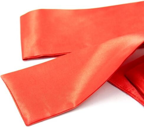 Satin Eye Mask Comfortable Blindfold with 4 pcs Ribbon Ankle Wrist Straps for Women Men (Red) in Saudi Arabia