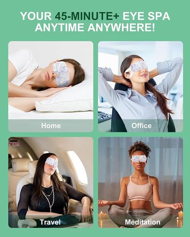 Heated Eye Mask Disposable 24 Pack, Large, 46+ Min Self Heating Steam Eye Mask for Dry Eyes Dark Circles Puffy for Sleep Travel Office, Warming Rest Eyes Mask Best Gifts for Women (Chamomile) in Saudi Arabia