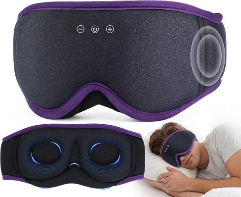 MUSICOZY Sleep Mask with Bluetooth Headphones, 3D Wireless Sleeping Eye Masks, Bluetooth Eye Masks 14-Hour Playtime, Ultra-Soft Breathable, Perfect for Side Sleepers, Women Men(Royal Purple) in Saudi Arabia
