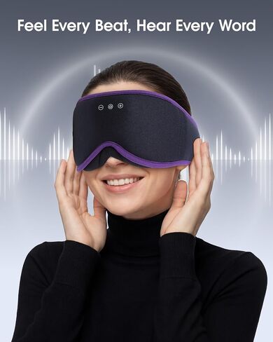 MUSICOZY Sleep Mask with Bluetooth Headphones, 3D Wireless Sleeping Eye Masks, Bluetooth Eye Masks 14-Hour Playtime, Ultra-Soft Breathable, Perfect for Side Sleepers, Women Men(Royal Purple) in Saudi Arabia