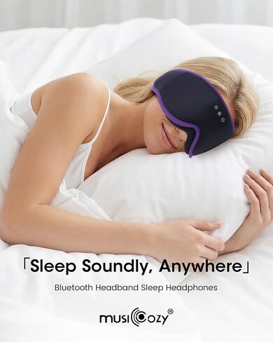 MUSICOZY Sleep Mask with Bluetooth Headphones, 3D Wireless Sleeping Eye Masks, Bluetooth Eye Masks 14-Hour Playtime, Ultra-Soft Breathable, Perfect for Side Sleepers, Women Men(Royal Purple) in Saudi Arabia
