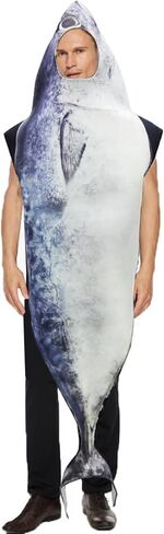 Yeory Halloween Fish Costume, 26.4x66.9 Inch Fish Costume Adult, Sponge Under the Sea Costumes, Funny Fancy Dress for Adults Costume Party, Cosplay, Shark Costume Adult, Medium in Saudi Arabia