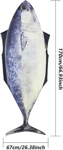 Yeory Halloween Fish Costume, 26.4x66.9 Inch Fish Costume Adult, Sponge Under the Sea Costumes, Funny Fancy Dress for Adults Costume Party, Cosplay, Shark Costume Adult, Medium in Saudi Arabia