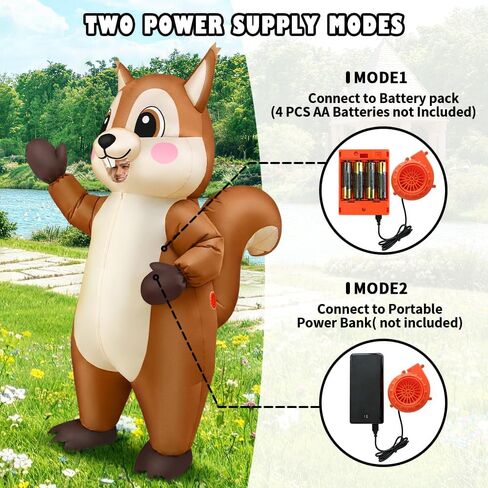KOOY Squirrel Inflatable Costume for Adult, Full Body Halloween Squirrel Costumes, Blow up Animal Suits, for Women Men Party Masquerades Stage Carnivals Events Holiday in Saudi Arabia
