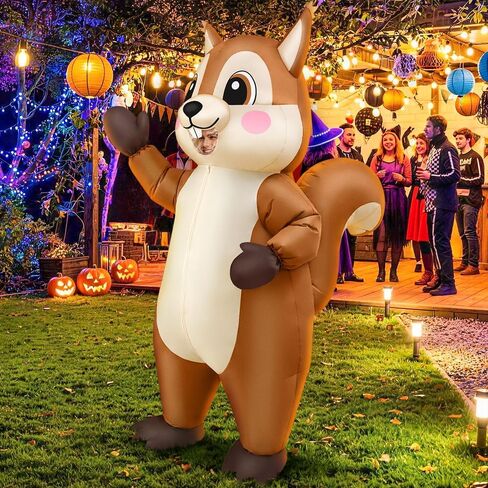 KOOY Squirrel Inflatable Costume for Adult, Full Body Halloween Squirrel Costumes, Blow up Animal Suits, for Women Men Party Masquerades Stage Carnivals Events Holiday in Saudi Arabia