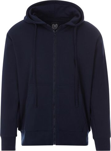 North 15 Mens Fleece Hoodie - Thermal lined sweatshirt - Cotton Blend Jacket Zipper Front-Nv-Md in Saudi Arabia
