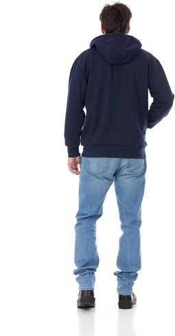North 15 Mens Fleece Hoodie - Thermal lined sweatshirt - Cotton Blend Jacket Zipper Front-Nv-Md in Saudi Arabia