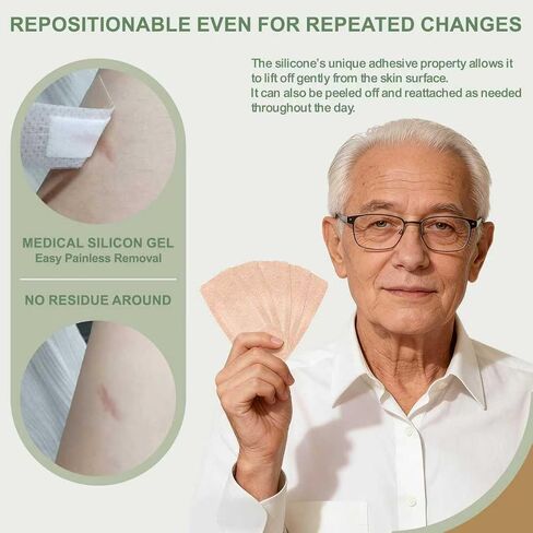 Hysimedy Silicone Bandages for Sensitive Fragile Skin 2"x4" 50 Count Flexible Fabric Latex Free Hypoallergenic Breathable Large Bandages for Wounds Easy Painless Removal for Geriatric and Children in Saudi Arabia