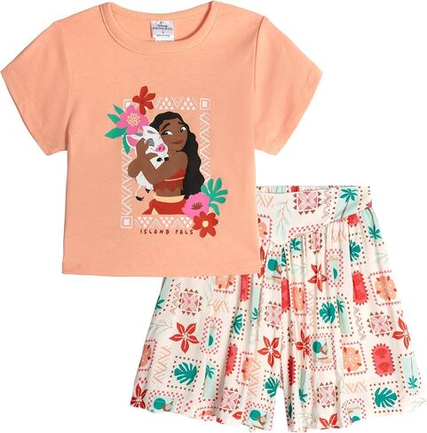 Disney Girls Short Sleeve T-Shirt & Bubble Shorts Set Toddler to Big Kid Sizes (2T - 10-12) in Kuwait