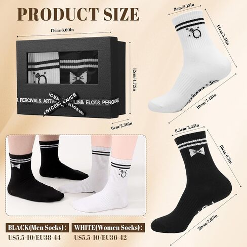 2 Pairs Hubby and Wifey Socks, Engagement Wedding Gifts, Just Married Socks with Gift Box Bride and Groom Striped Couples Crew Socks for Engagement Honeymoon Matching Outfits in Saudi Arabia