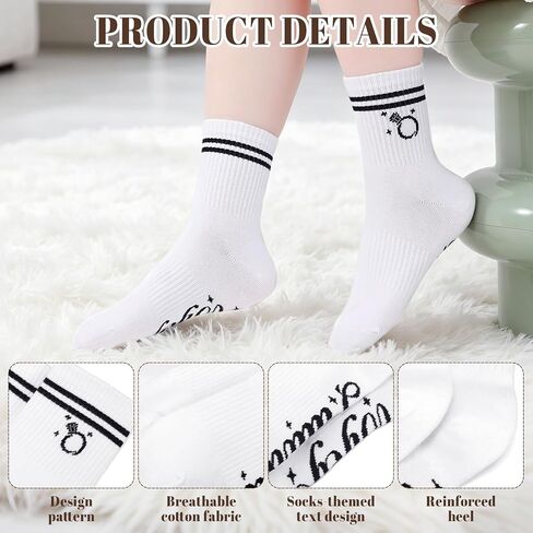 2 Pairs Hubby and Wifey Socks, Engagement Wedding Gifts, Just Married Socks with Gift Box Bride and Groom Striped Couples Crew Socks for Engagement Honeymoon Matching Outfits in Saudi Arabia