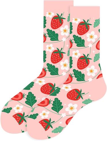Women Colourful fun Socks,Ladies Crew Cute Combed cotton animal cat flowers fruit socks,Novelty Gag Gifts for Women in Saudi Arabia