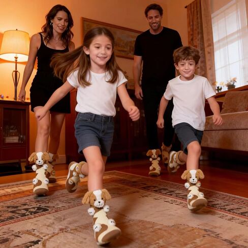 Crazy Socks Animal Form Socks for Women Kids Men Cotton Grip Socks with Silicone Dots,Funny Socks,Best Family Pack Present in Saudi Arabia
