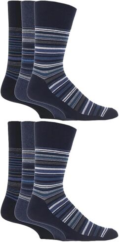 Gentle Grip - 6 Pack Mens Non Binding Loose Top Cotton Rich Dress Socks 13-15 US in Saudi Arabia