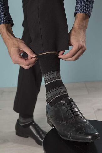 Gentle Grip - 6 Pack Mens Non Binding Loose Top Cotton Rich Dress Socks 13-15 US in Saudi Arabia