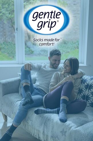 Gentle Grip - 6 Pack Mens Non Binding Loose Top Cotton Rich Dress Socks 13-15 US in Saudi Arabia