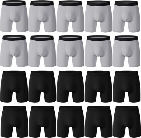 20 Packs Men's Boxer Briefs, Moisture-Wicking Underwear with Comfort Flexible Waistband, No Ride Up Underpants for Men Multi in Saudi Arabia