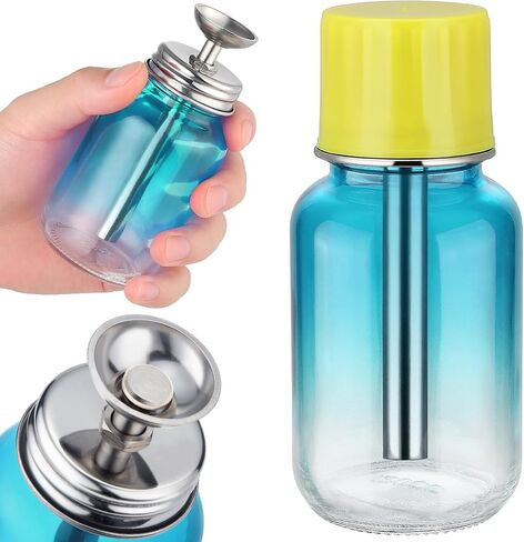 Noverlife 6oz / 180ml موزع مضخة دفع زجاجي للأسفل مع قلب نحاسي، موزع مضخة الأسيتون، موزع كحول، دفع للأسفل، زجاجة توزيع مضخة مزيل طلاء الأظافر، زجاجة ضغط للأسفل، حاوية ضخ يدوية in Kuwait
