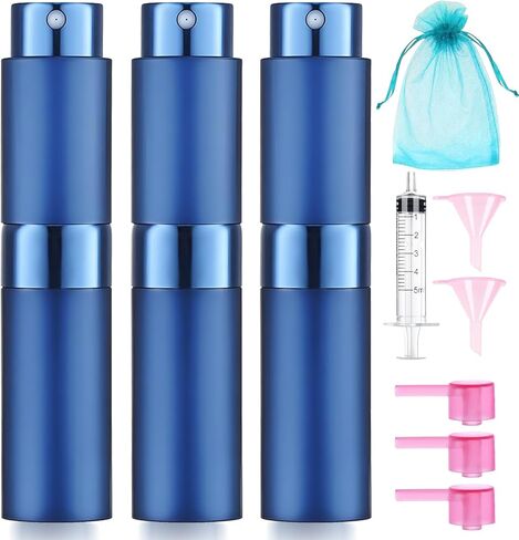 8ML Perfume Atomizer Travel Spray Bottle (3 PCS) Empty Cologne Dispenser, Portable Sprayer Travel Essentials for Men and Women Twist Type Refill Small Bottles in Saudi Arabia