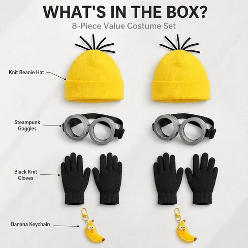 ZIW Cartoon Character Accessory Set for Adults Funny Halloween Costume Kit with Beanie Goggles Animated Dress Up Props in Saudi Arabia