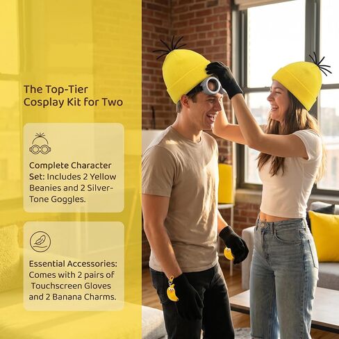 ZIW Cartoon Character Accessory Set for Adults Funny Halloween Costume Kit with Beanie Goggles Animated Dress Up Props in Saudi Arabia