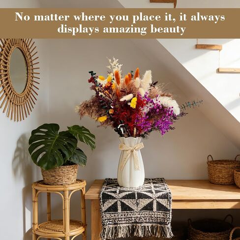 150 Pcs Bohemian Dried Flowers & Pampas Grass for Vase - 22 Varieties Boho Home Decor, Preserved Florals for Wedding, Table Centerpiece, Living Room, Bedroom, Wall, Office in Saudi Arabia
