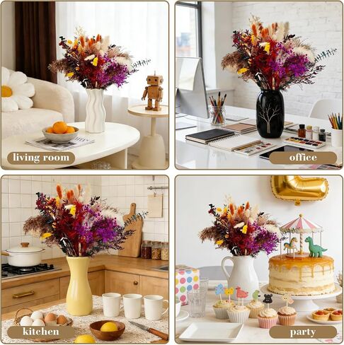 150 Pcs Bohemian Dried Flowers & Pampas Grass for Vase - 22 Varieties Boho Home Decor, Preserved Florals for Wedding, Table Centerpiece, Living Room, Bedroom, Wall, Office in Saudi Arabia