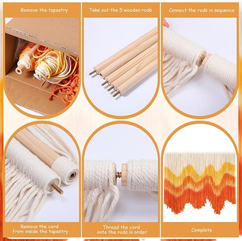 ديكور حائط Tiamon Boho - مقاس 59 بوصة عرض × 35.4 بوصة طول Macrame للتعليق على الحائط بصبغة كبيرة فن نسيج كبير للمنزل والحمام والمزرعة وغرفة النوم وغرفة المعيشة والمكتب والديكور الريفي الطبيعي الحديث in Kuwait
