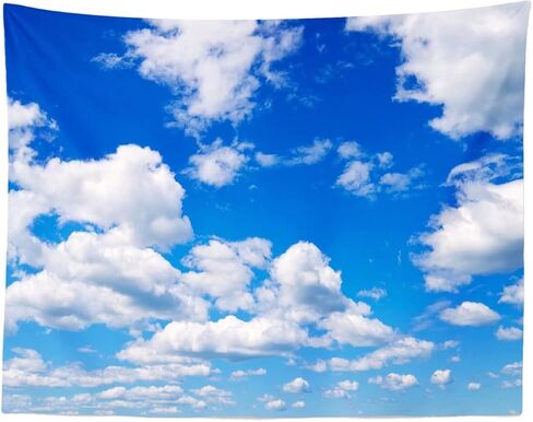 BELECO السماء الزرقاء نسيج الجدار شنقا 80x60 بوصة السماء الزرقاء والسحب البيضاء خلفية الفن جدار ديكور سحابة المفروشات لغرفة النوم غرفة المعيشة ديكور النوم in Kuwait