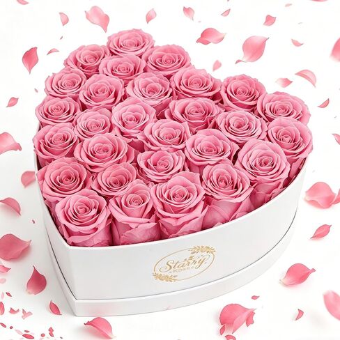 12 Forever Roses, Roses in a Box, Gifts for Her,Vutlue Rose Flowers Gift Box Suitable as, Mothers Day Gifts, Graduation Gifts, Birthday Gifts for Women, Anniversary Gifts for Women.(White+Pink) in Saudi Arabia
