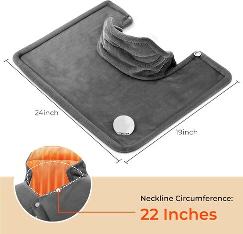 VAAGHANM Heating Pad: Electric Weighted Instant Heat Pad for Neck & Shoulders & Back -6 Heat Options & 6 Auto Timer Mode -for Office/Home/Post-Workout-Gift for Women Men in Kuwait