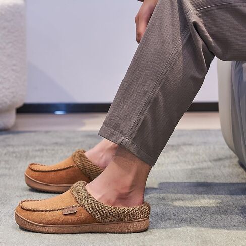Men's Moccasin Slippers Clogs - House Slippers for Men with Arch Support and Memory Foam Insole, Indoor Outdoor Comfortable House Shoes size 12 in Saudi Arabia
