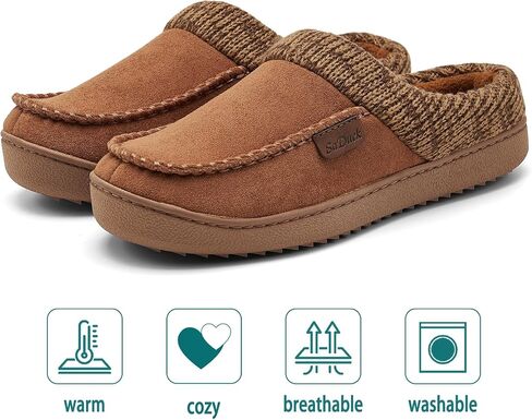 Men's Moccasin Slippers Clogs - House Slippers for Men with Arch Support and Memory Foam Insole, Indoor Outdoor Comfortable House Shoes size 12 in Saudi Arabia