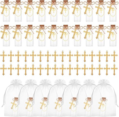 50 Set Holy Water Bottle Container Catholic Baptism Favors For Guests Recuerdos De Bautizo Holy Water Bottles Botellitas Para Agua Bendita First Communion Favors For Guests Church Wedding in Kuwait
