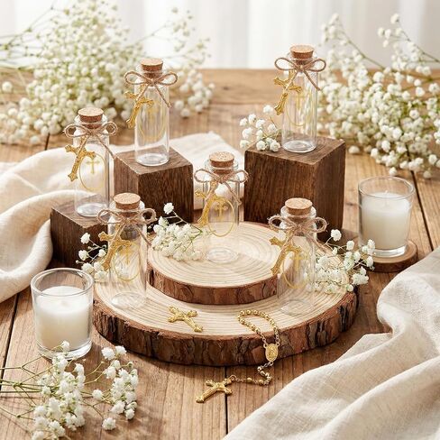 50 Set Holy Water Bottle Container Catholic Baptism Favors For Guests Recuerdos De Bautizo Holy Water Bottles Botellitas Para Agua Bendita First Communion Favors For Guests Church Wedding in Kuwait