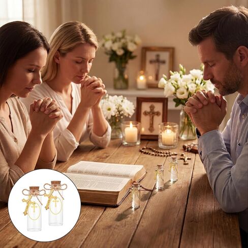50 Set Holy Water Bottle Container Catholic Baptism Favors For Guests Recuerdos De Bautizo Holy Water Bottles Botellitas Para Agua Bendita First Communion Favors For Guests Church Wedding in Kuwait