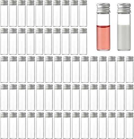 100 Pack 15 ml Mini Glass Bottles, Borosilicate Glass Vials with Aluminum Screw Caps, Reusable Leakproof Small Jars for Spice Storage, DIY Crafts, Jewelry, Wedding Decorations, Travel in Kuwait