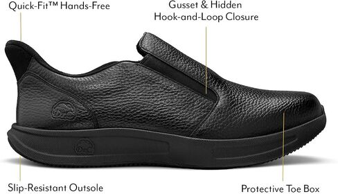 Dr. Comfort Men's Casual Leather Hands-Free, Quick Fit Shoe, Brady Black 13 Wide (E/EE) in Kuwait