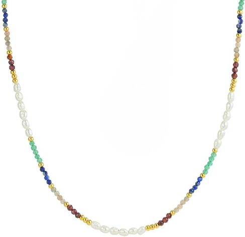 CAITLYNMINIMALIST Boho Beaded Dainty Layering Adjustable Necklace for Women 18k Gold Summer Jewelry Gift for Her in Kuwait